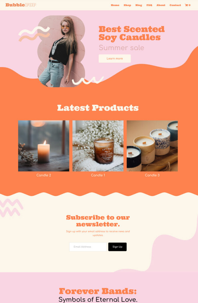 Squarespace template customization screen showing design flexibility and content management tools for a personalized website.